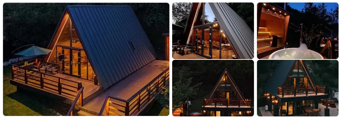 a frame cu jacuzzi si sauna pe transalpina